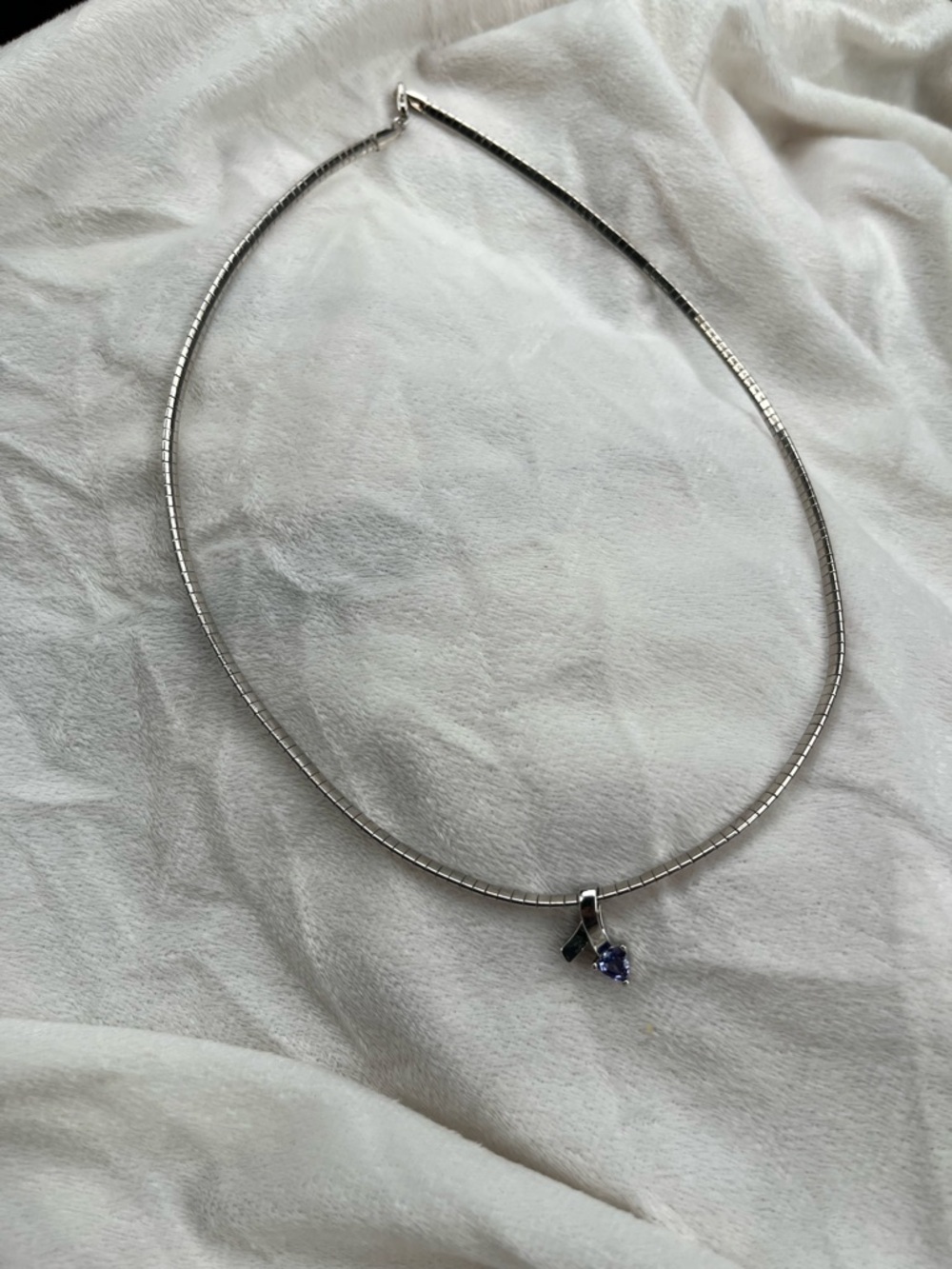 Sterling Silver Necklace with blue Pendant